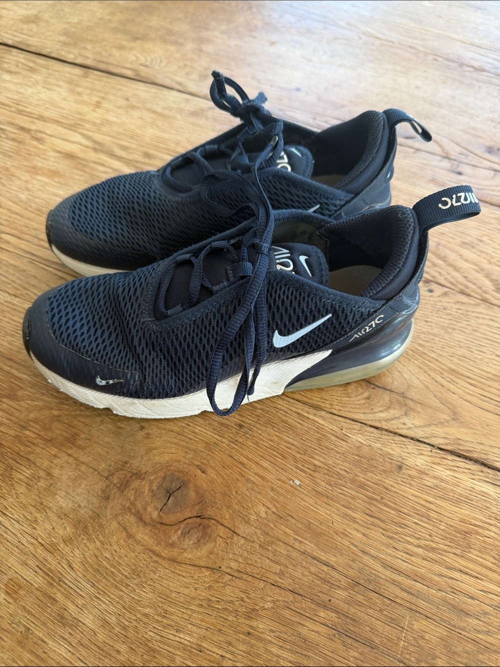 Nike Kids Air Max 270 Sneakers - Dark Navy & White 2.5Y